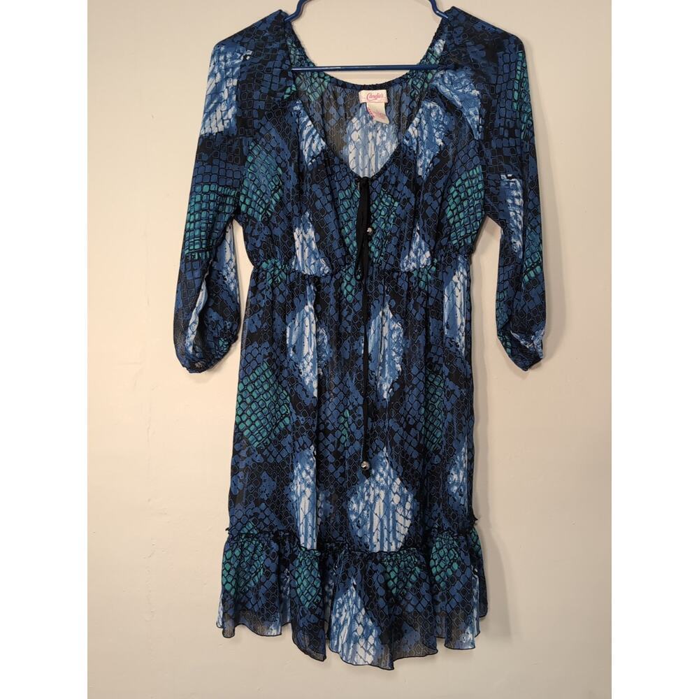 Candies Women's Sheer Dress Babydoll Feminine Ruffle Goth Size Large (503)